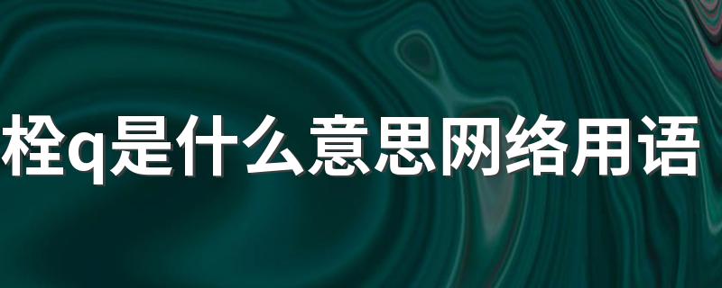 栓q是什么意思网络用语