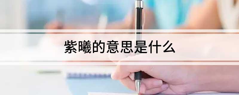 紫曦的意思是什么