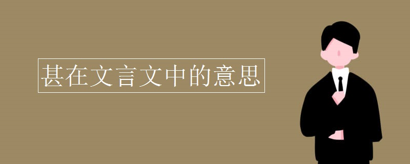 甚在文言文中的意思