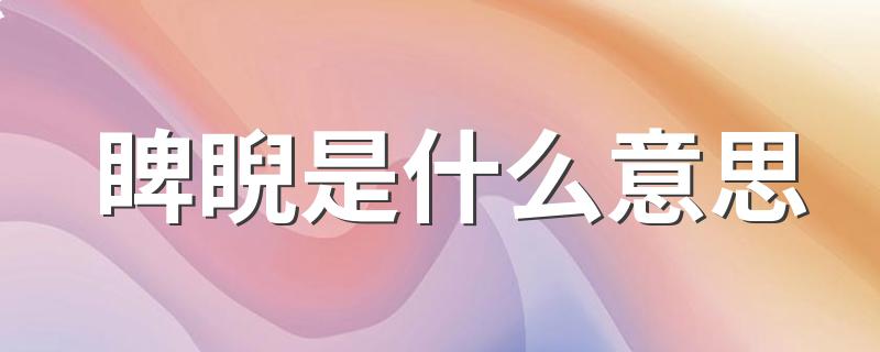 睥睨的含义_睥睨是什么意思