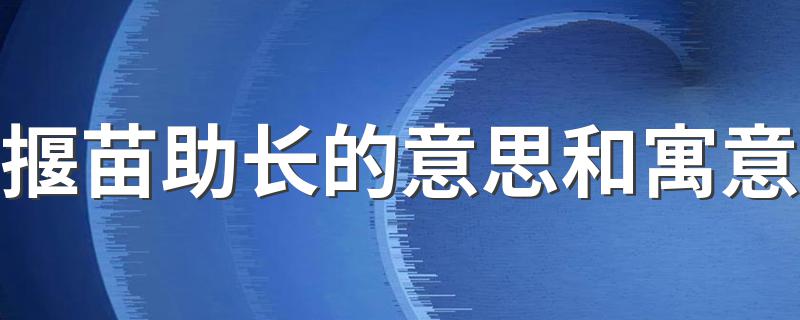 揠苗助长是什么意思_揠苗助长的意思和寓意