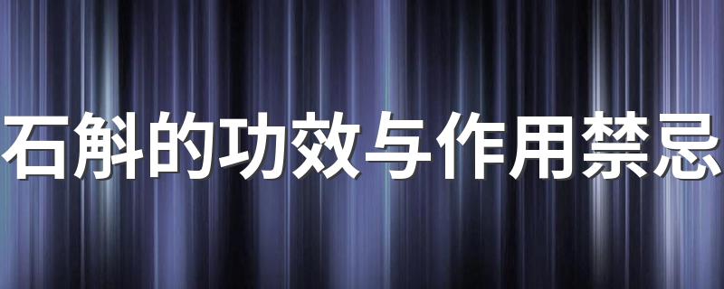 石斛的介绍_石斛的功效与作用禁忌