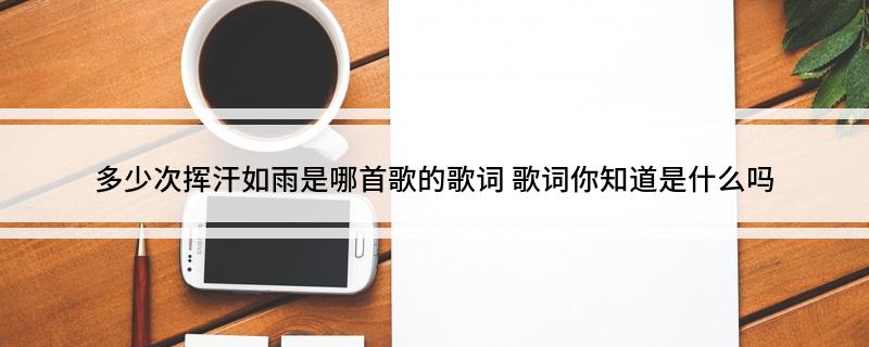 多少次挥汗如雨是哪首歌的歌词 歌词你知道是什么吗