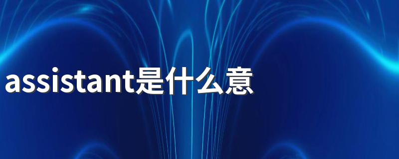 assistant的意思_assistant是什么意思