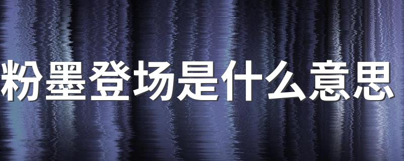粉墨登场的含义_粉墨登场是什么意思