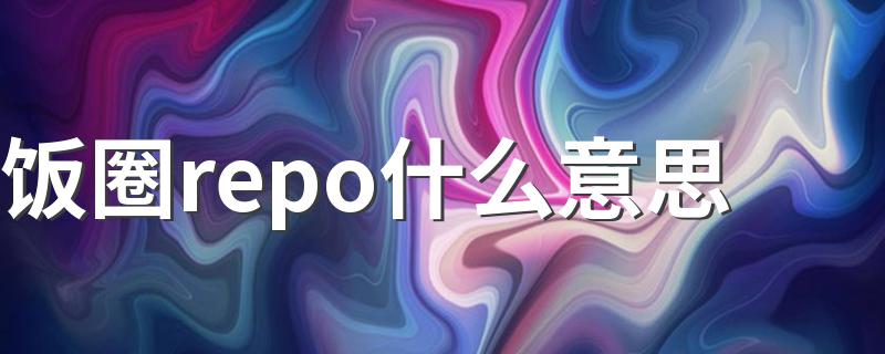 饭圈repo的解释说明_饭圈repo什么意思