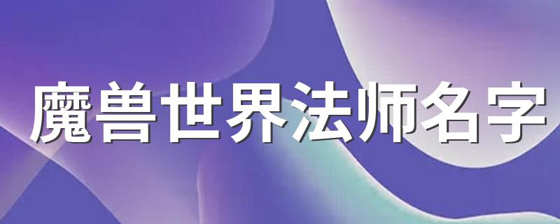 适合魔兽世界法师的网名_魔兽世界法师名字