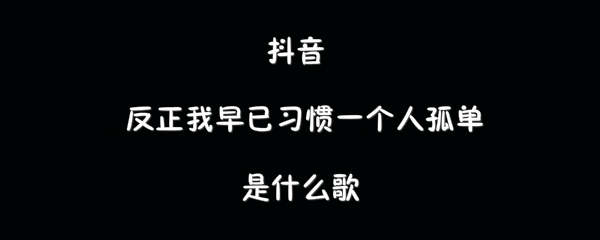 抖音反正我早已习惯一个人孤单是什么歌_阿冗与我无关歌曲介绍