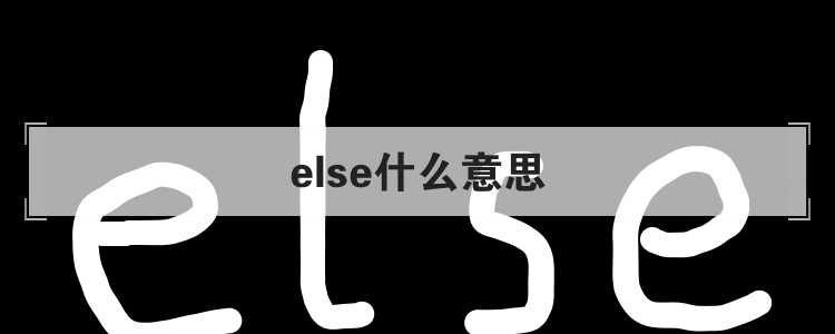 else什么意思