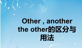 other的用法(other的用法是什么)