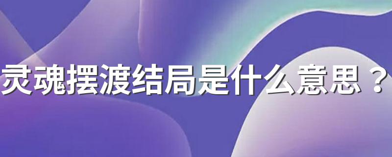 电视剧灵魂摆渡讲的是什么_灵魂摆渡结局是什么意思？
