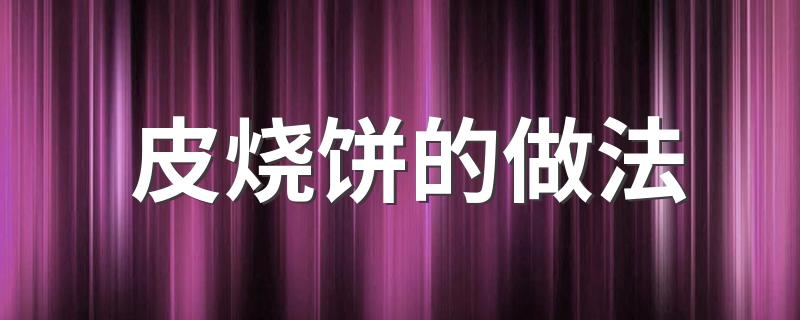 怎样做皮烧饼_皮烧饼的做法