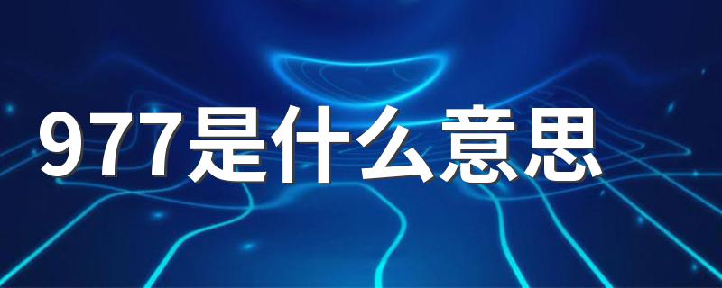 977的意思_977是什么意思