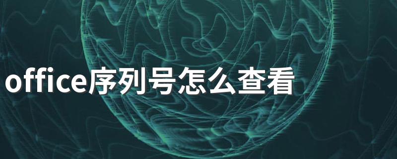 office序列号查看方法_office序列号怎么查看