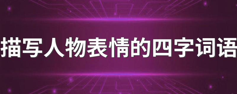 关于描写表情的词语_描写人物表情的四字词语