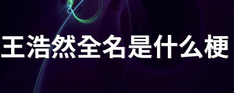 王浩然全名解释_王浩然全名是什么梗
