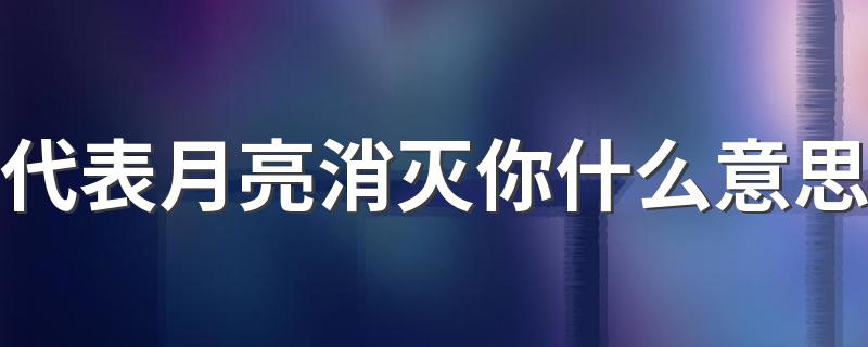 这句话的由来_代表月亮消灭你什么意思