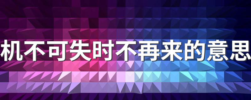 指的是什么含义_机不可失时不再来的意思