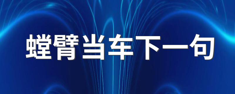 螳臂当车下一句是什么_螳臂当车下一句
