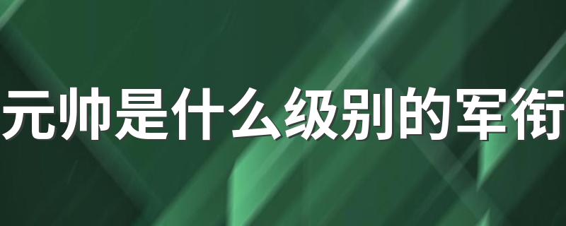 分别是什么人_元帅是什么级别的军衔