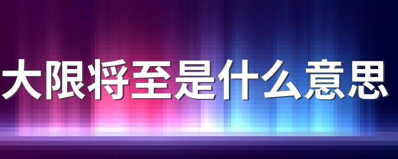 大限是指什么_大限将至是什么意思