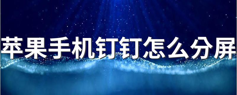 几步教你快速操作_苹果手机钉钉怎么分屏