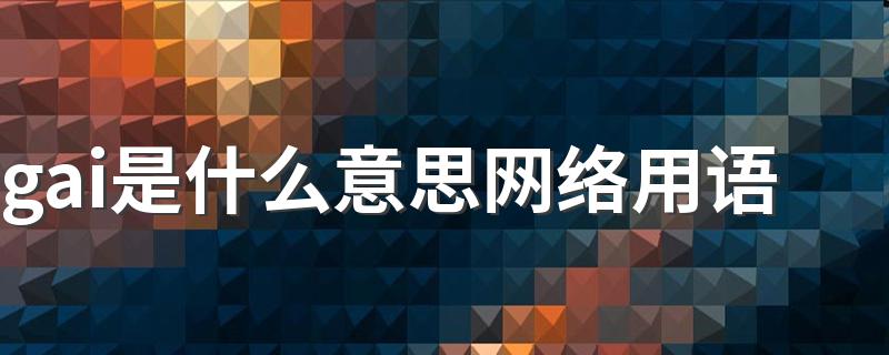 gai的意思_gai是什么意思网络用语
