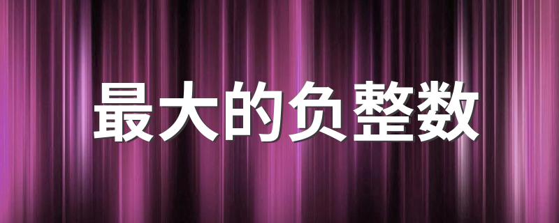 什么是负整数_最大的负整数