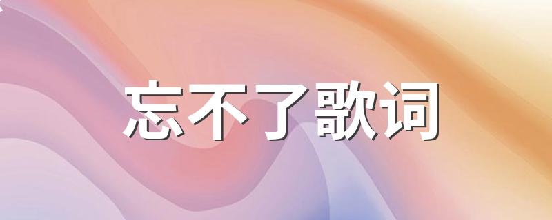 忘不了整首歌词_忘不了歌词