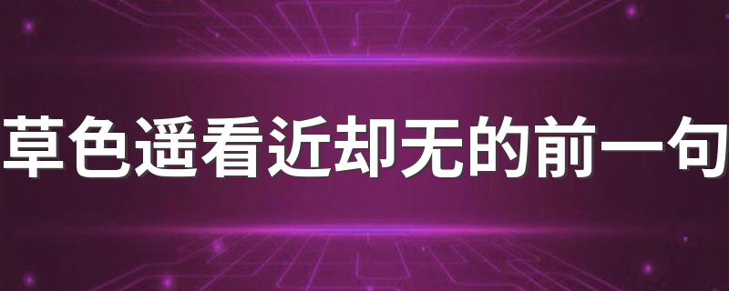 前一句是天街小雨润如酥_草色遥看近却无的前一