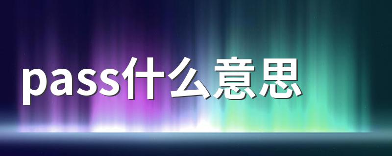 pass释义是什么_pass什么意思
