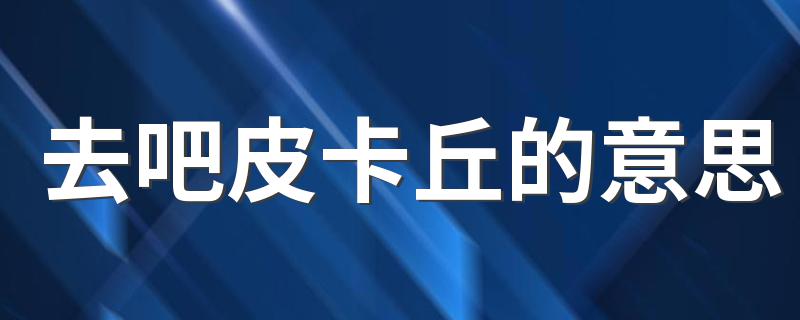 去吧皮卡丘是什么意思_去吧皮卡丘的意思