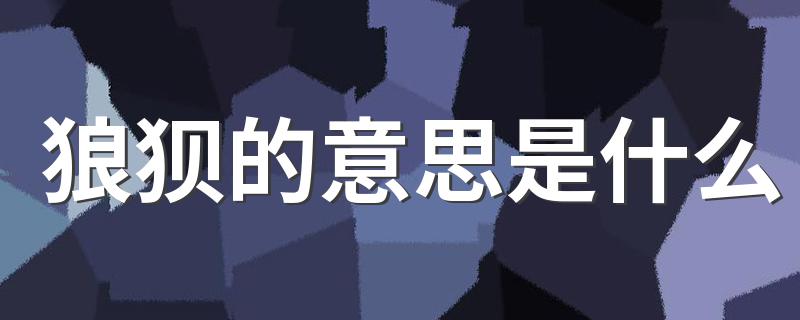 狼狈的意思简介_狼狈的意思是什么