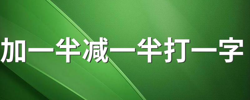加一半减一半打一字是什么_加一半减一半打一字