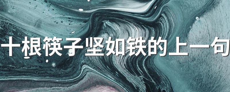 典故是什么_十根筷子坚如铁的上一句