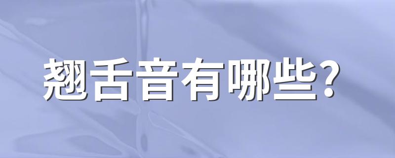 翘舌音简述_翘舌音有哪些?