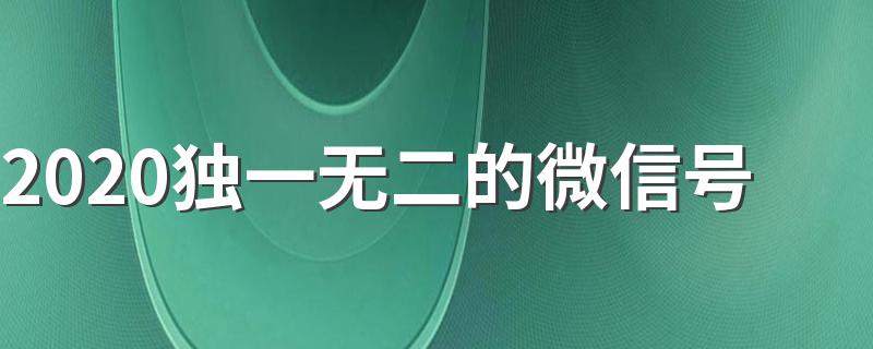 2020独一无二的微信号推荐_2020独一无二的微信号