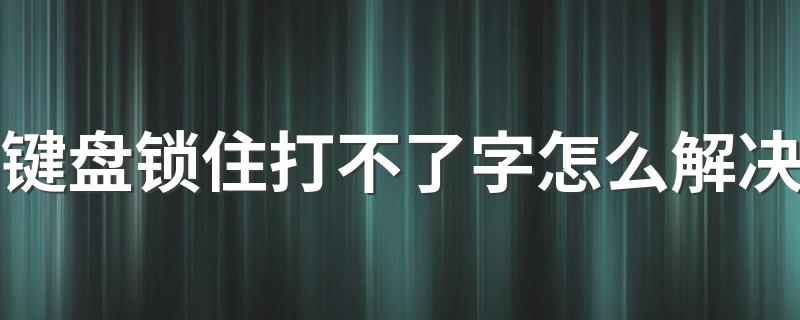 如何解决键盘锁住打不了字_键盘锁住打不了字怎么解决