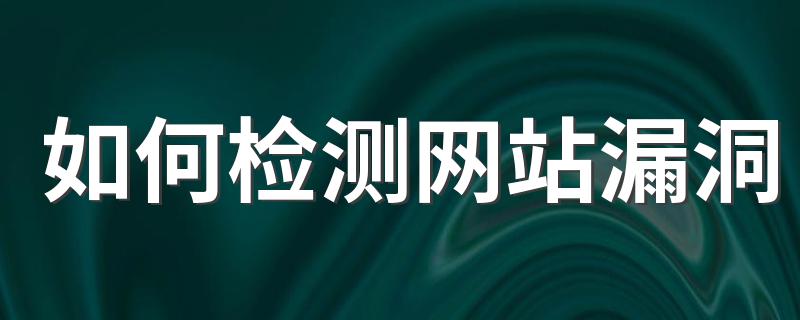教你一个简单的方法_如何检测网站漏洞