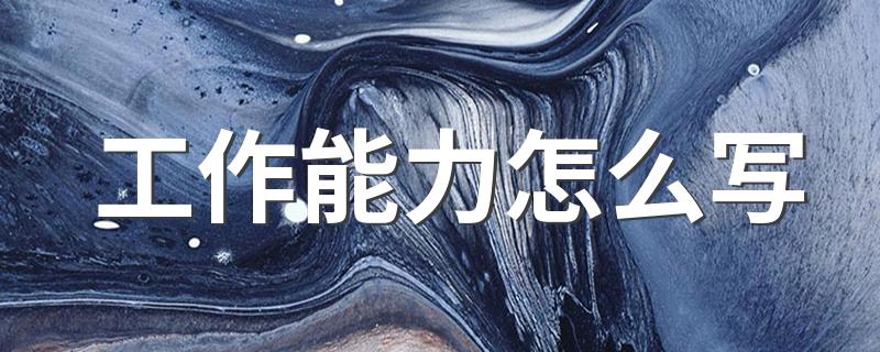 工作能力范文_工作能力怎么写