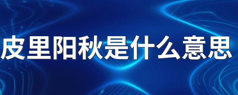 皮里阳秋的意思_皮里阳秋是什么意思