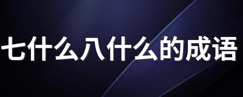 七什么八什么的成语有什么_七什么八什么的成语