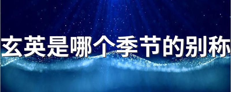 玄英指什么季节_玄英是哪个季节的别称