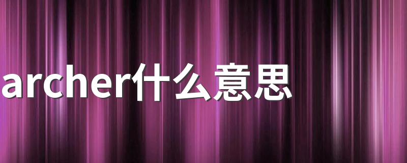 archer的中文意思_archer什么意思