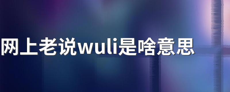 wuli的意思是什么_网上老说wuli是啥意思