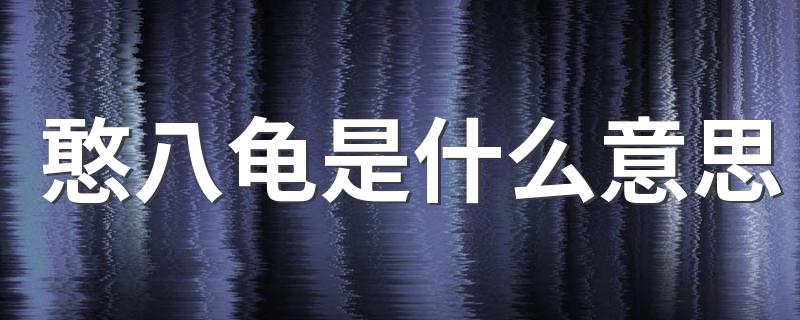 憨八龟的意思是什么_憨八龟是什么意思