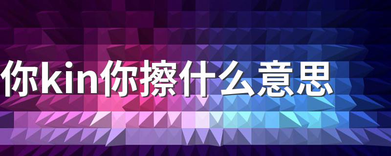 网络语你kin你擦的意思_你kin你擦什么意思