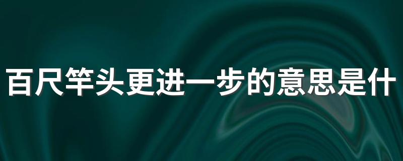 百尺竿头更进一步释义_百尺竿头更进一步的意思是什么