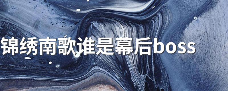 电视剧锦绣南歌介绍_锦绣南歌谁是幕后boss