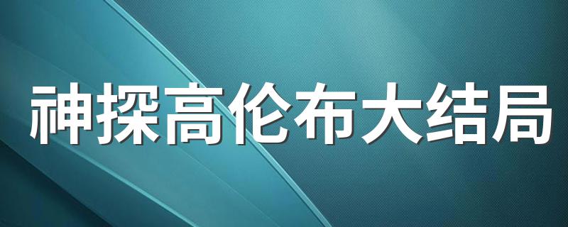 神探高伦布大结局是什么_神探高伦布大结局